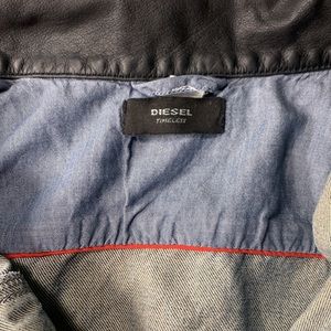 Diesel Jean Jacket with leather collar • Size L